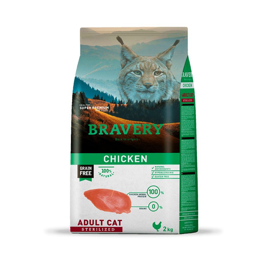 Braveri gato castrado pollo 2 kilos